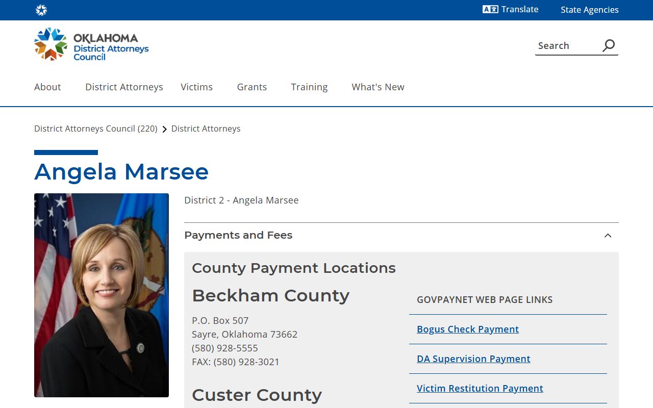 Custer County District Court District Attorney District 2 page
