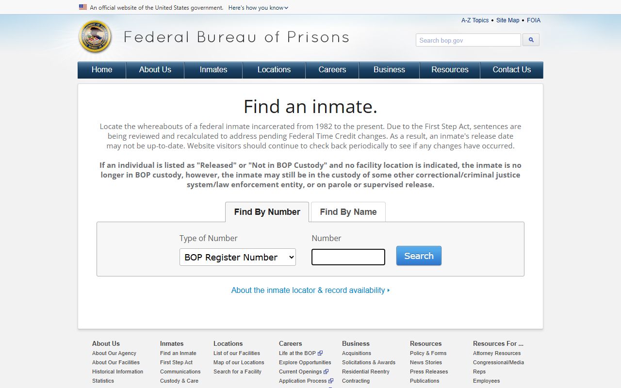 Custer County probate records Federal Bureau of Prisons inmate locator