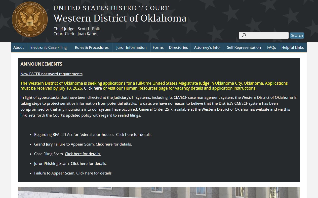 Custer County probate records federal Western District court resource