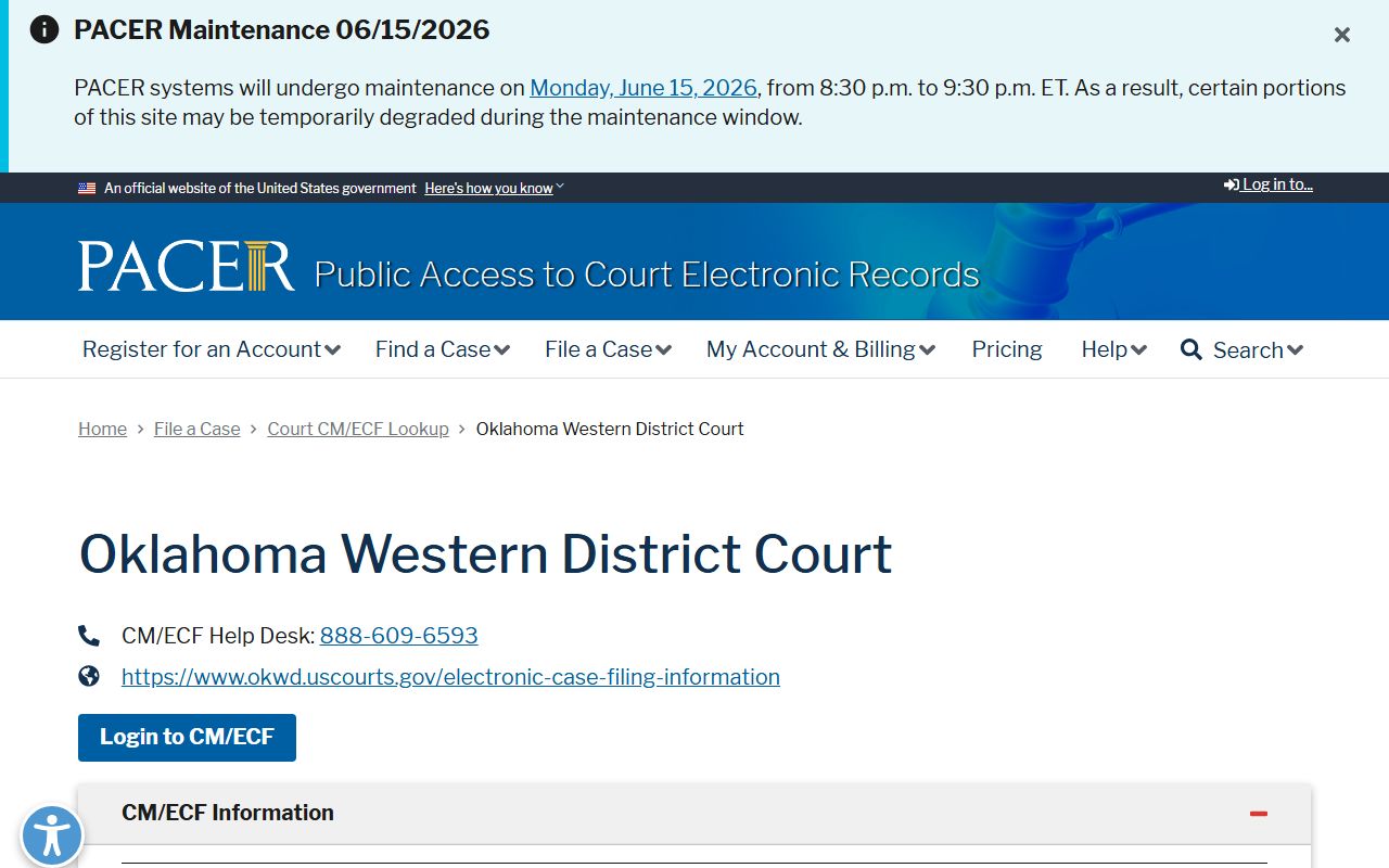 Custer County probate records Western District PACER CM/ECF lookup