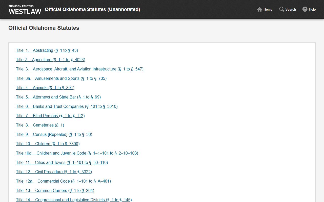Custer County traffic court records and the official Oklahoma Statutes