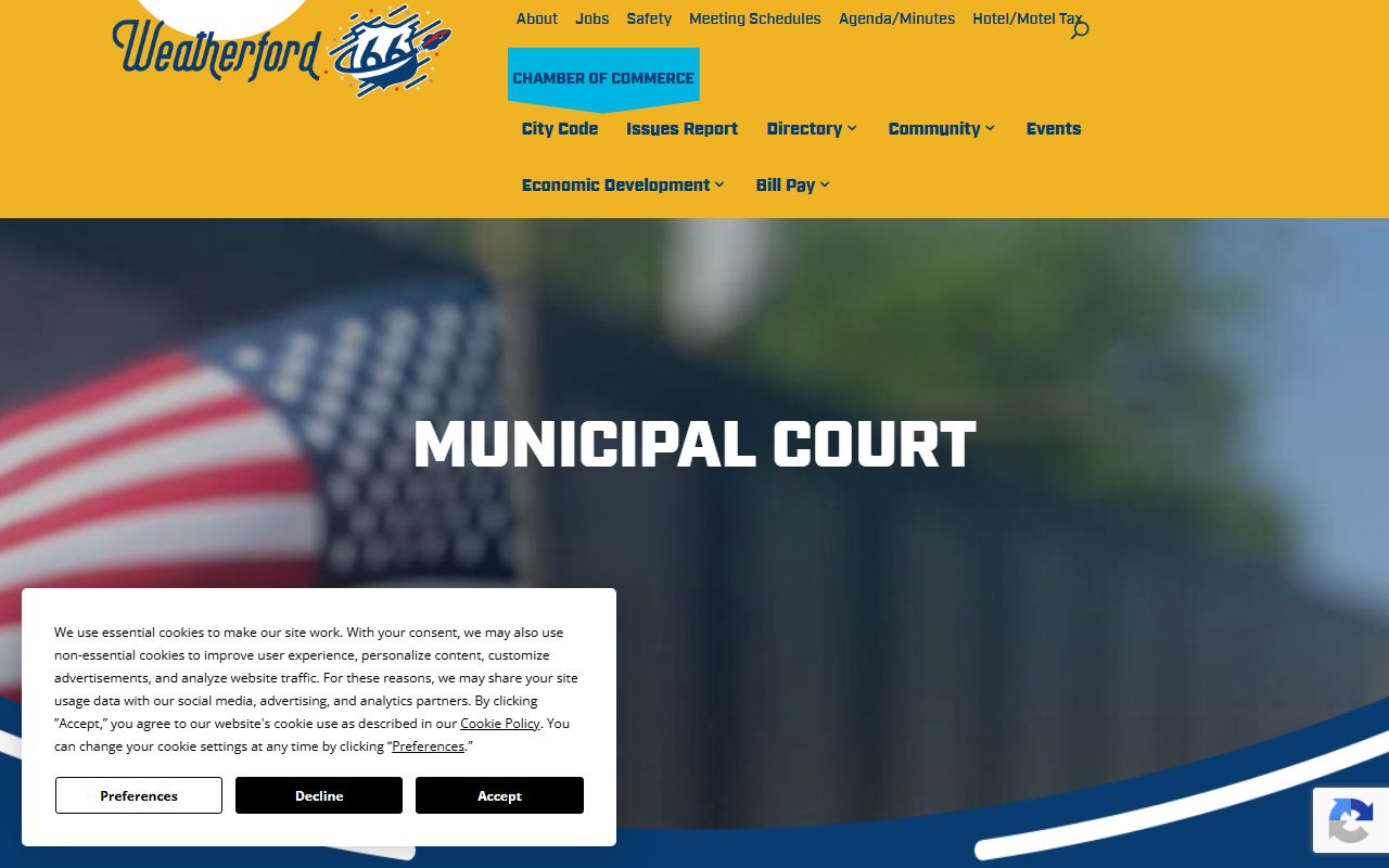 Custer County traffic court records and the Weatherford Municipal Court